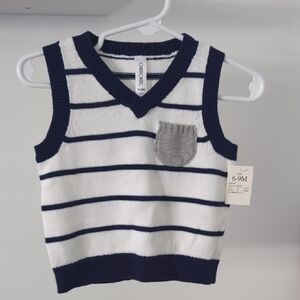 Cherokee 100% Cotton 6-9mo Striped Vest